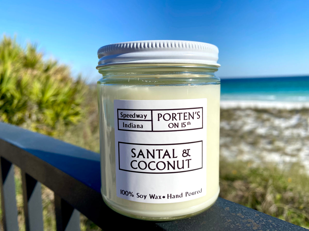 Santal + Coconut Soy Wax Blend Scented Candle | Beach Candle | Summer  Candle | Non-toxic | Handmade